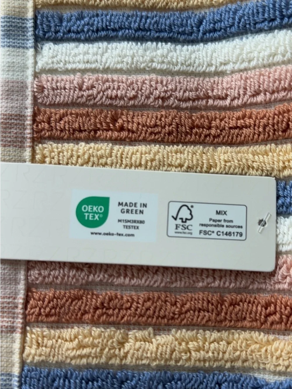 Rachel Zoe 4pc Towel Set 2 Bath 2 Hand 100% Cotton Striped NWT